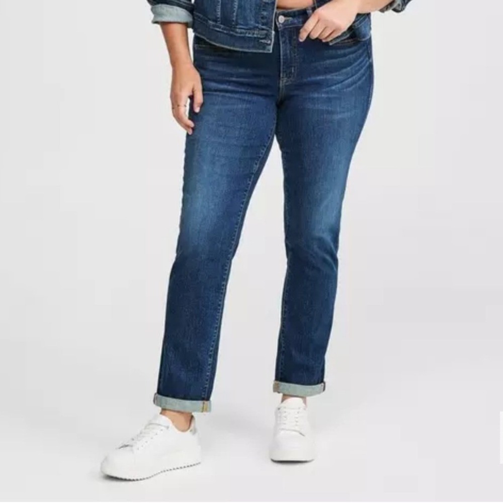 Torrid 14S Boyfriend Straight Jeans Medium Wash Vintage Stretch Denim Blue Pants